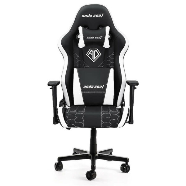 AndaSeat Spirit King Black/White V2 - Full PVC Leather 4D Armrest Gaming Chair