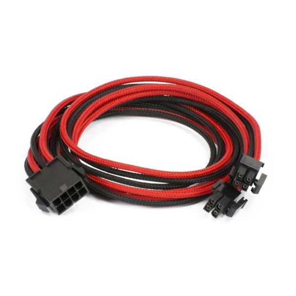 Phanteks Motherboard 8-Pin Extension 500mm - Black/Red Sleeved Cable