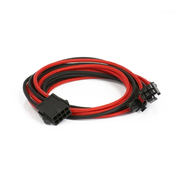 Phanteks PCI-E 8-Pin To 6+2-Pin Extension 500mm - Black/Red Sleeved Cable