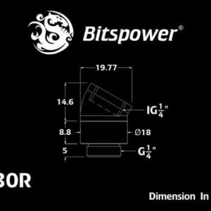 Bitspower G1/4'' Deep Blood Red Rotary 30-Degree IG1/4'' Extender