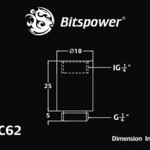 Bitspower G1/4'' Deluxe White IG1/4'' Extender-25MM