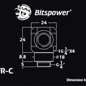 Bitspower G1/4'' Matt Black Q Plus-Rotary IG1/4''X4 Extender