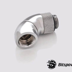 Bitspower G1/4'' Silver Shining Dual Rotary 90-Degree IG1/4'' Extender