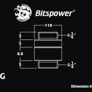 Bitspower G1/4'' Silver Shining Rotary G1/4'' Extender