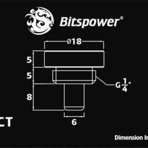 Bitspower G1/4'' Silver Shining Temperature Sensor Stop Fitting