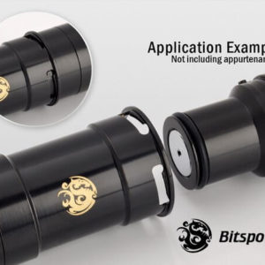 Bitspower Matt Black Quick-Disconnected Female With Rotary Compression Fitting CC3 For ID 3/8'' OD 5