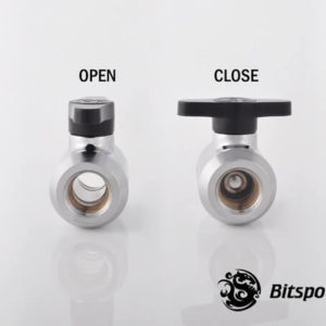 Bitspower Silver Shining Mini Valve With Black Handle