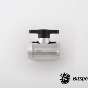 Bitspower Silver Shining Mini Valve With Black Handle