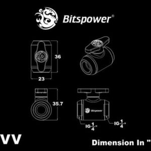 Bitspower Silver Shining Mini Valve With Black Handle