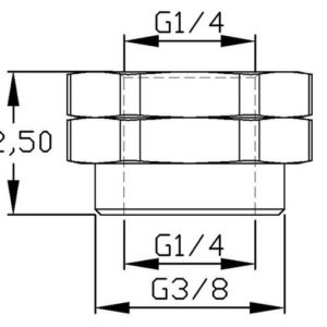 xspc g14 to g14 bulkhead black chrome fitting XSPC G1/4 To G1/4 Bulkhead Black Chrome Fitting