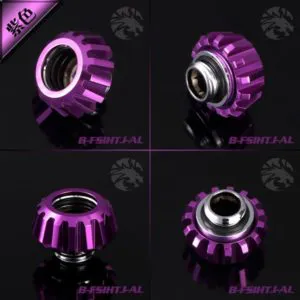 Bykski Purple Hard Tube Wheel Fast Tight Joint - B-FSIHTJ-AL-PP