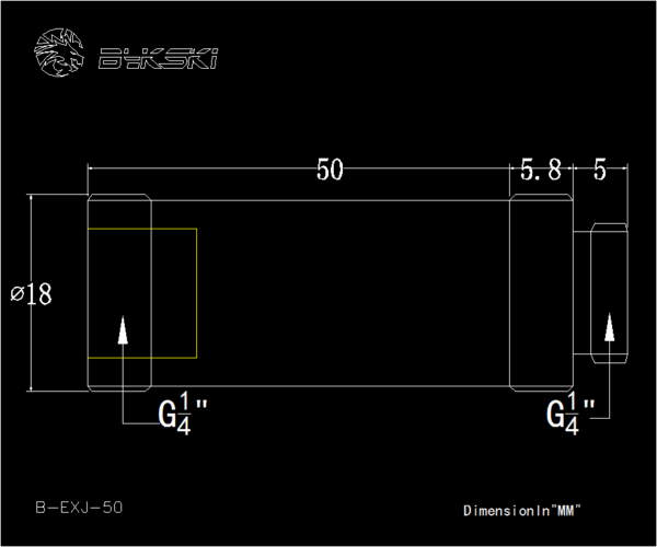Thong So Bykski White Extention Joint 50mm