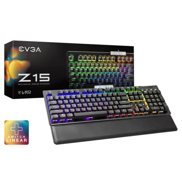 EVGA Z15 - RGB Gaming Keyboard - RGB Backlit LED - Hot Swappable Mechanical Switches