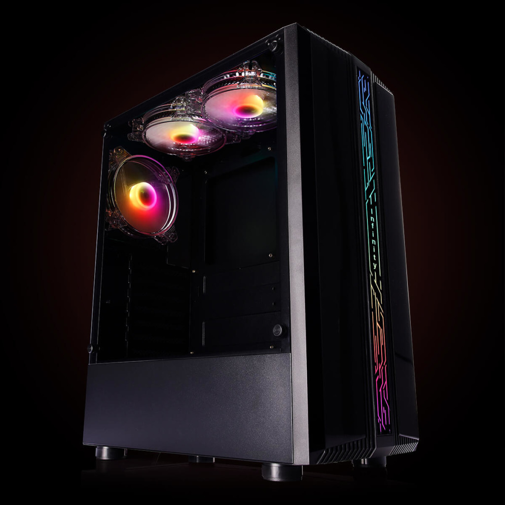 Infinity Denki Pro – Tempered Glass Gaming Case Features H5