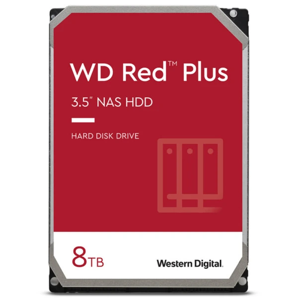 Western Digital Red Plus 8TB WD80EFPX – 24/7 5640RPM 256MB cache Sata 3 – NAS Hard Disk Drive