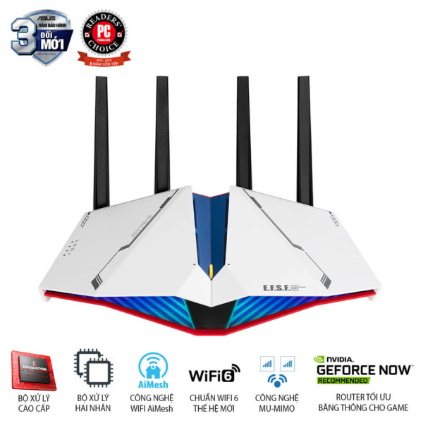 Asus RT-AX82U Gaming Router (Gundam Edition) – Dual Band WiFi 6 | MU-MIMO | Router WiFi có thể mở rộng