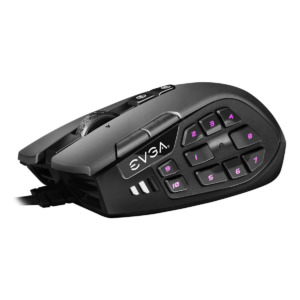 EVGA X15 MMO Gaming Mouse - 8k - Wired - Black - Customizable - 16,000 DPI - 5 Profiles - 20 Buttons - Ergonomic