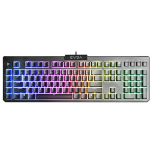 EVGA Z12 - RGB Gaming Keyboard - RGB Backlit LED - 5 Programmable Macro Keys - Dedicated Media Keys - Water Resistant