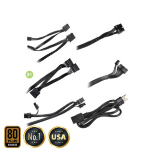 EVGA 600 BR – 80 BRONZE 600W – Hard Line H5 EVGA 600 BR - 80+ BRONZE 600W - Hard Line