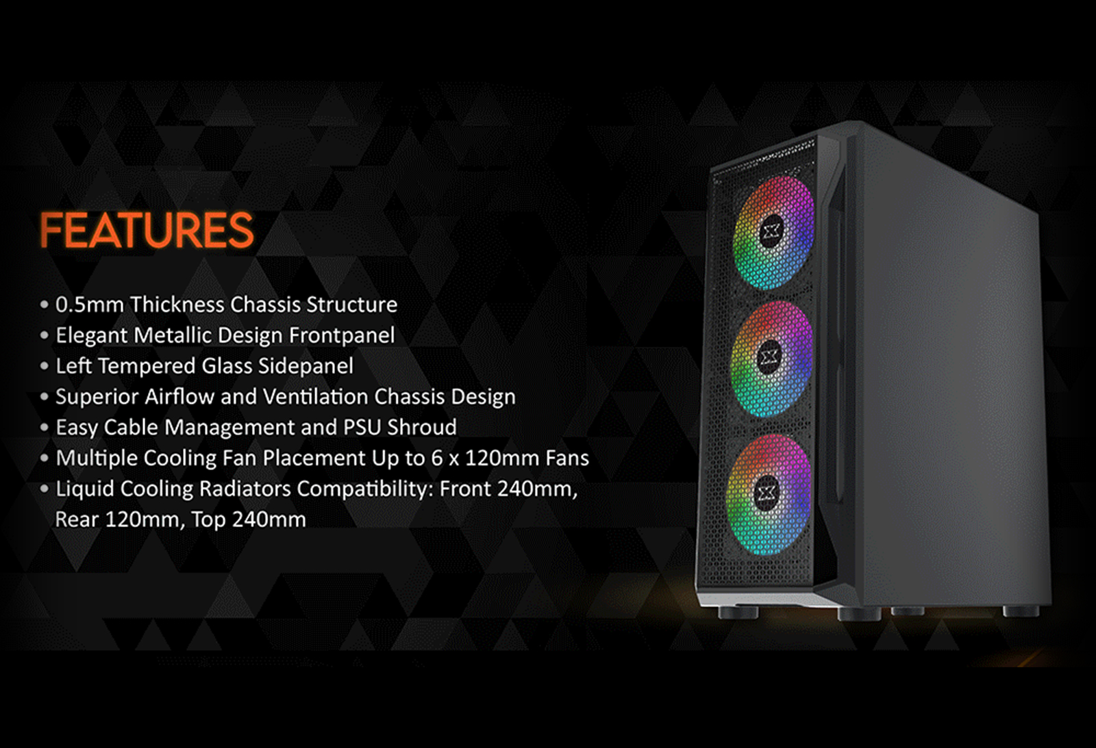 XIGMATEK Gaming X - ATX - Mid Tower (Không Fan)