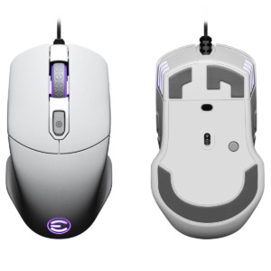 EVGA X12 Gaming Mouse - 8K - Wired - White - Customizable - Dual Sensor - 16,000 DPI - 5 Profiles - 8 Buttons - Ambidextrous Light Weight - RGB