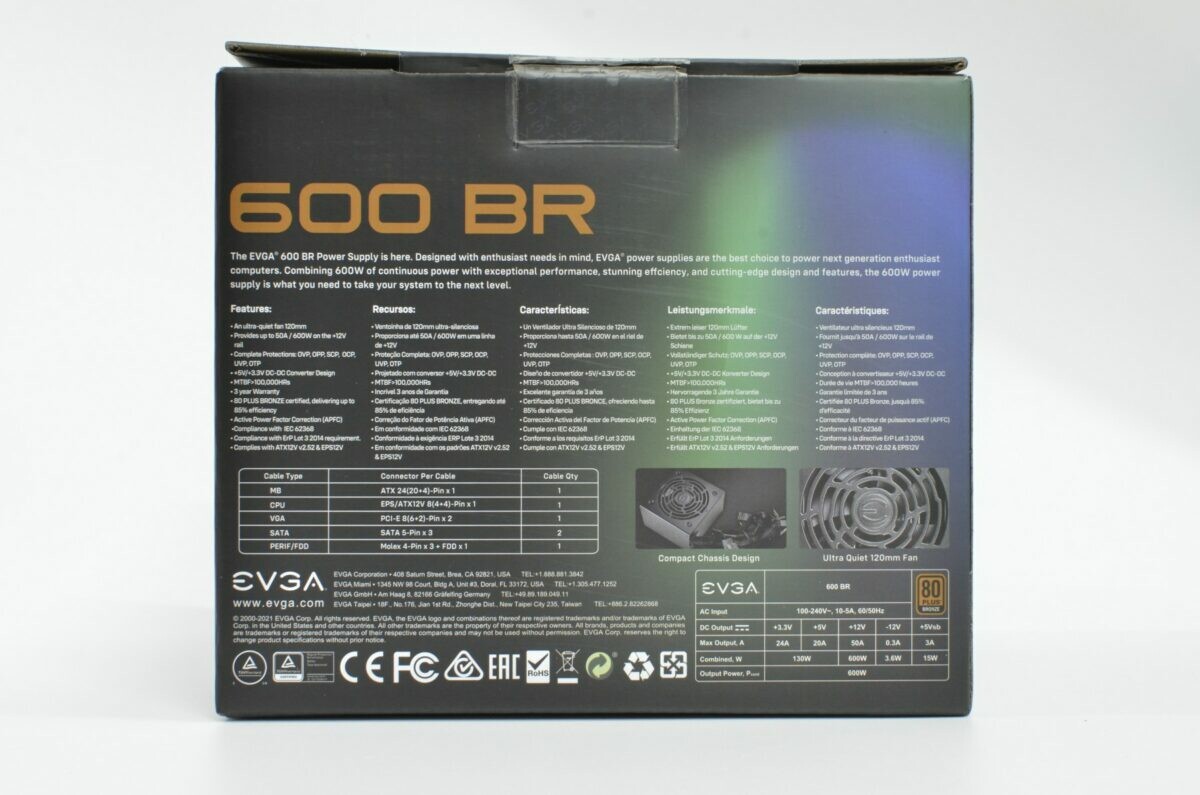 EVGA 600 BR - 80+ BRONZE 600W - Hard Line EVGA 600 BR - 80+ BRONZE 600W - Hard Line