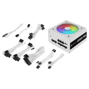 Corsair CX Series™ CX550F RGB White H09 Corsair CX Series CX550F RGB White - 550 Watt 80 Plus Bronze Certified Fully Modular RGB White PSU