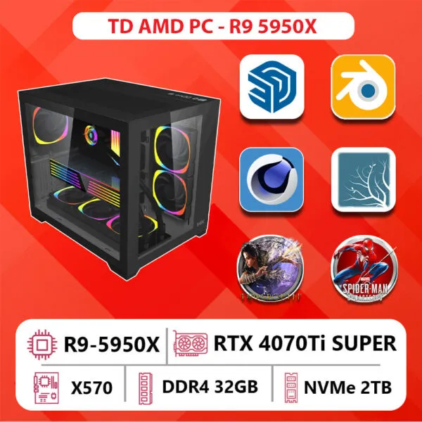 TD AMD PC (R9-5950X, 4070Ti SUPER, X570, 32GB DDR4, SSD 2TB)
