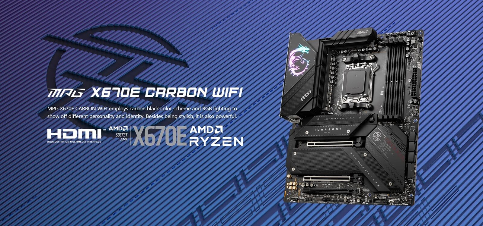 MSI MPG X670E CARBON WIFI MSI MPG X670E CARBON WIFI - Socket AM5