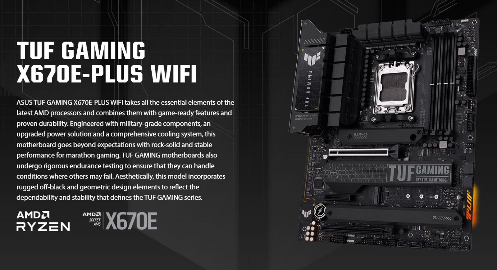ASUS TUF GAMING X670E PLUS WIFI Asus TUF Gaming X670E-Plus WiFi - Socket AM5
