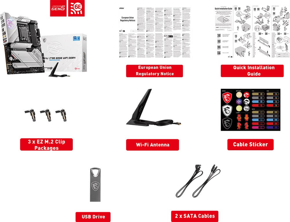 MSI MPG Z790 EDGE WIFI DDR4 package MSI MPG Z790 EDGE WIFI DDR4 - Socket 1700