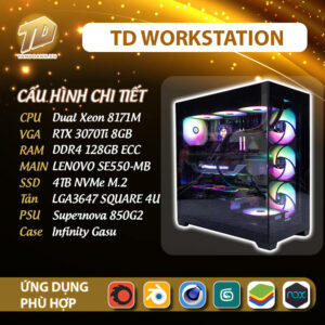 TD Workstation 2025 (Xeon Platinum 8171M, SE550-MB, Ram 128GB ECC, RTX 3070ti, 2 SSD 2TB)