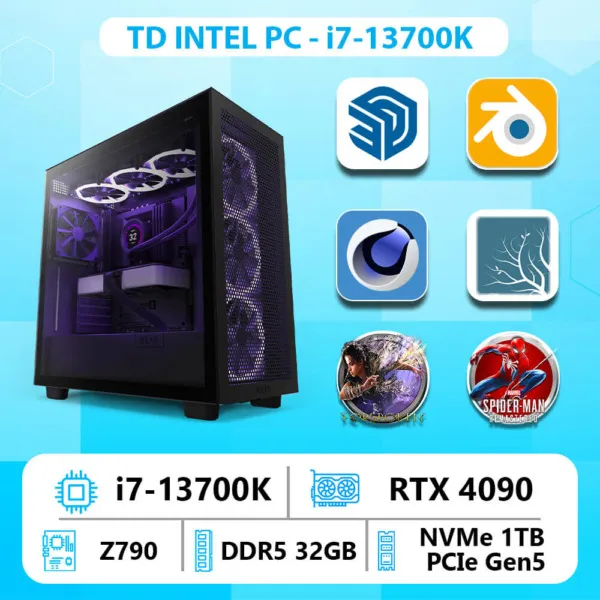 TD INTEL PC (i7-14700K, RTX 4060TI 8GB, Z790, 32GB DDR5, SSD 1TB)