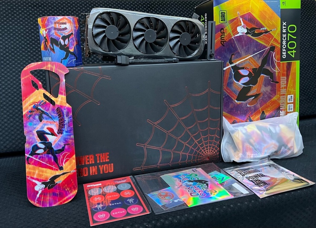 ZOTAC GAMING GeForce RTX 4070 AMP AIRO SPIDER MAN ZOTAC GAMING GeForce RTX 4070 AMP AIRO SPIDER-MAN™: Across the Spider-Verse Bundle - 12GB GDDR6X