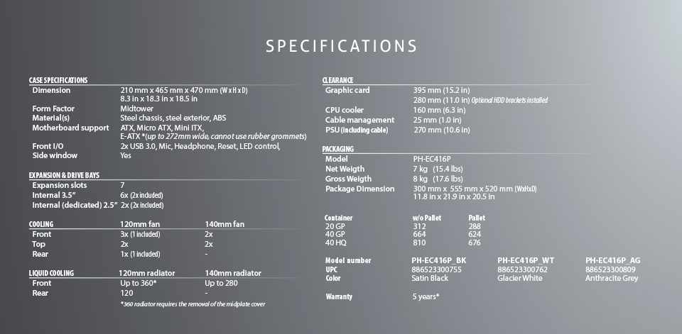 Phanteks Eclipse P400 Anthracite Grey Tempered Glass