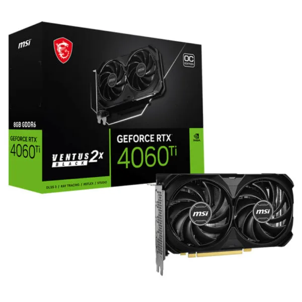 MSI GeForce RTX 4060 Ti 8G VENTUS 2X BLACK E1 OC - H1