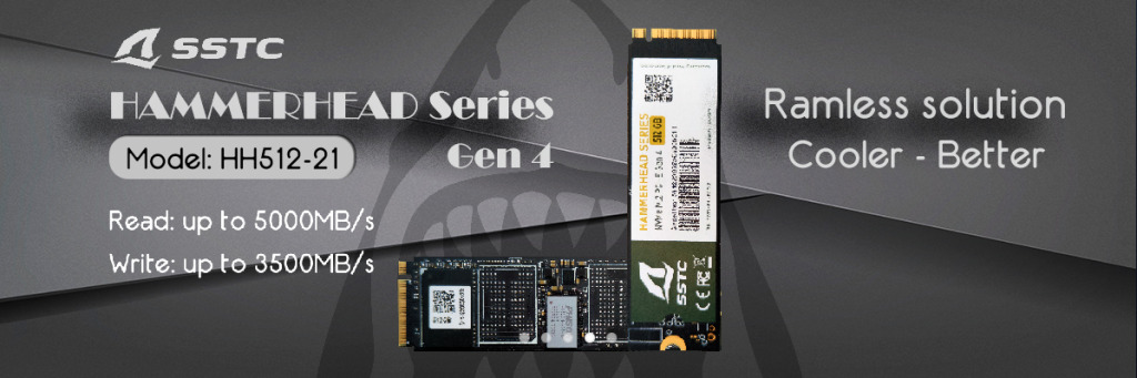 SSTC HAMMERHEAD E21 512GB - PCIe 4.0 x4 NVMe M.2 SSTC HAMMERHEAD E21 512GB - PCIe 4.0 x4 NVMe M.2