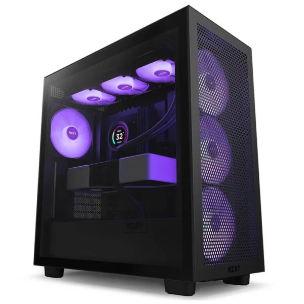NZXT H7 Flow RGB Matte Black H1 NZXT H7 Flow RGB Matte Black - ATX Mid-Tower with RGB Fans