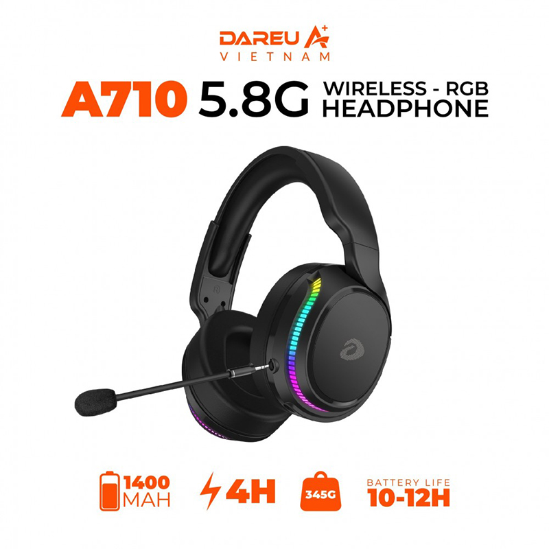 DAREU A710 RGB – WIRELESS 5.8G Headphone DAREU A710 RGB – WIRELESS 5.8G Headphone
