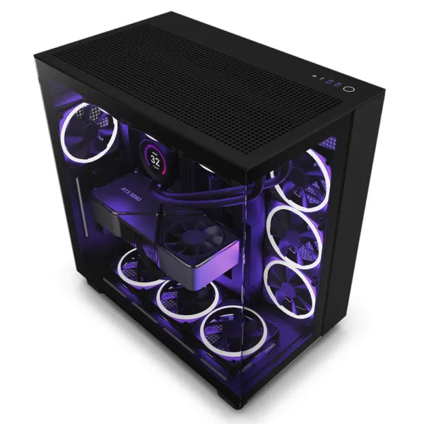 NZXT H9 Flow Matte Black - Dual-Chamber Mid-Tower Airflow Case