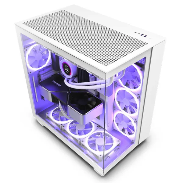 NZXT H9 Flow Matte White - Dual-Chamber Mid-Tower Airflow Case