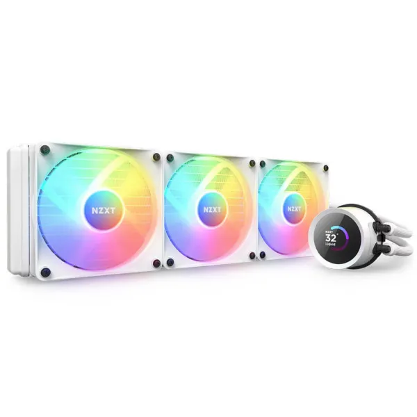 NZXT Kraken 360 RGB Matte White - 360mm AIO Liquid Cooler with LCD Display and RGB Fans