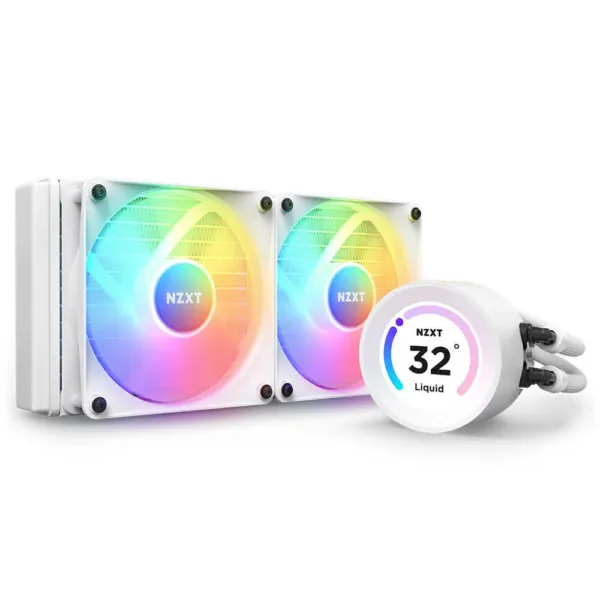 NZXT Kraken Elite 240 RGB Matte White - 240mm AIO Liquid Cooler with LCD Display and RGB Fans