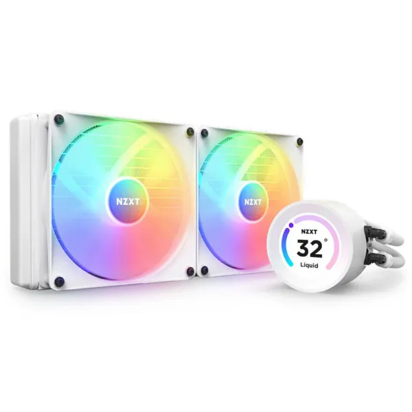 NZXT Kraken Elite 280 RGB Matte White - 280mm AIO Liquid Cooler with LCD Display and RGB Fans