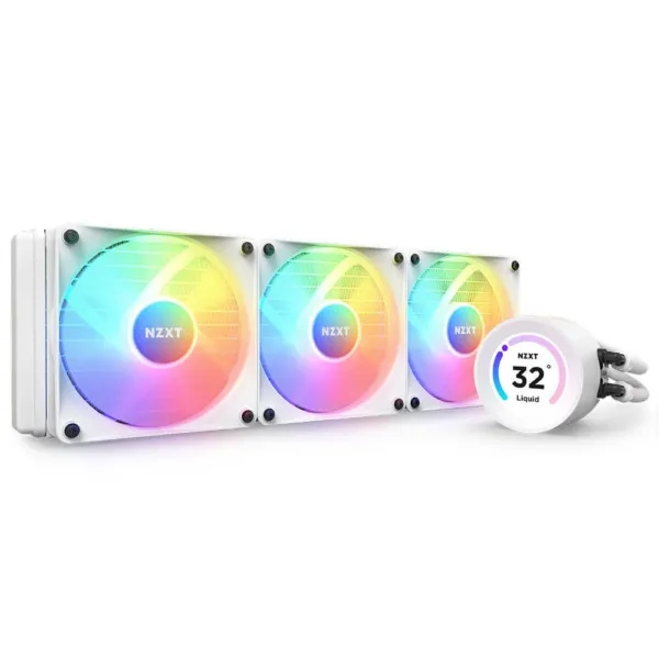 NZXT Kraken Elite 360 RGB Matte White - 360mm AIO Liquid Cooler with LCD Display and RGB Fans