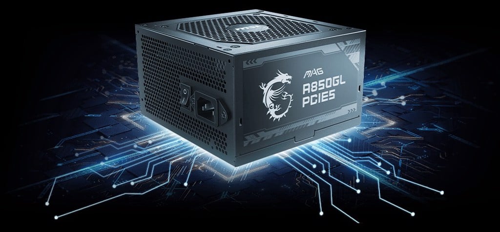 MSI MAG A850GL PCIE5 - 850W 80Plus Gold - Fully Modular - Support PCIe Gen 5.0 Graphics Card MSI MAG A850GL PCIE5 - 850W 80Plus Gold - Fully Modular - Support PCIe Gen 5.0 Graphics Card