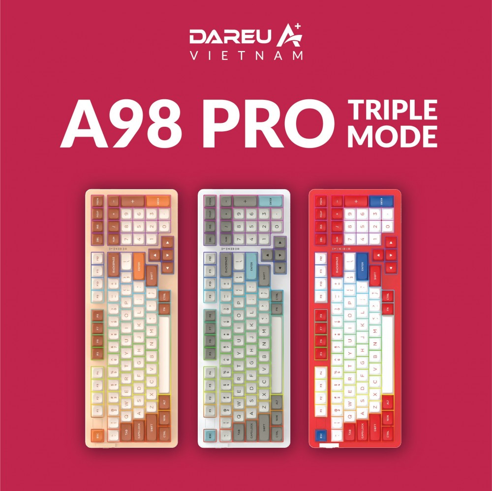 DAREU A98 PRO Timeless - Triple Mode | DareU DREAM Switch | RGB Gaming Wireless Keyboard DAREU A98 PRO Timeless - Triple Mode | DareU DREAM Switch | RGB Gaming Wireless Keyboard
