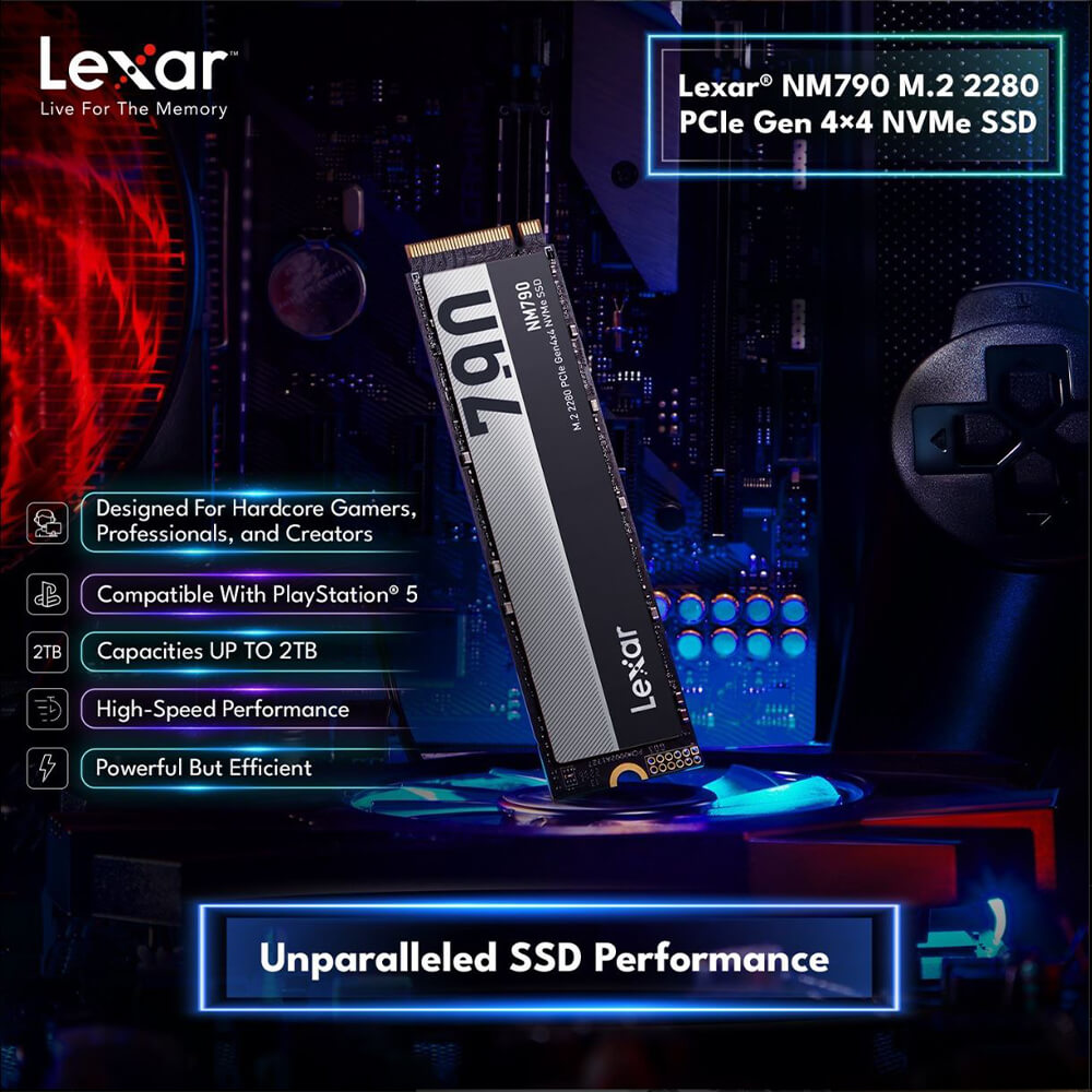 Lexar NM790 1TB - M.2 2280 NVMe Gen 4 x4