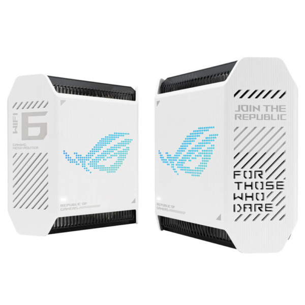 Asus ROG Rapture GT6 Moonlight White - AX10000 Tri-Band WiFi 6 | Ultrafast WiFi 6 (802.11ax) | 9 Antenna | Gaming Mesh System