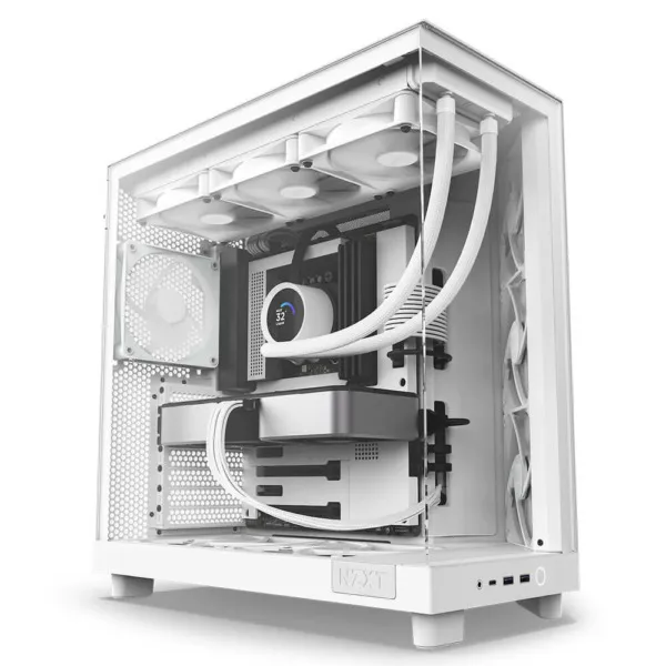 NZXT H6 Flow Matte White - Compact Dual-Chamber Mid-Tower Airflow Case